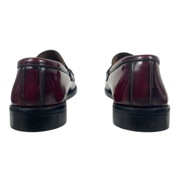 Mango MNG Round Toe Leather Penny Loafer Burgundy Red Size 38/ US 7.5 - Picture 9 of 13